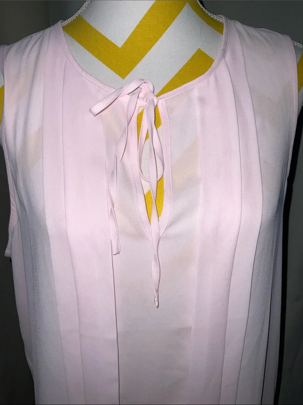 J. Crew Pale Pink Tie-Front Sleeveless Sheer Blouse